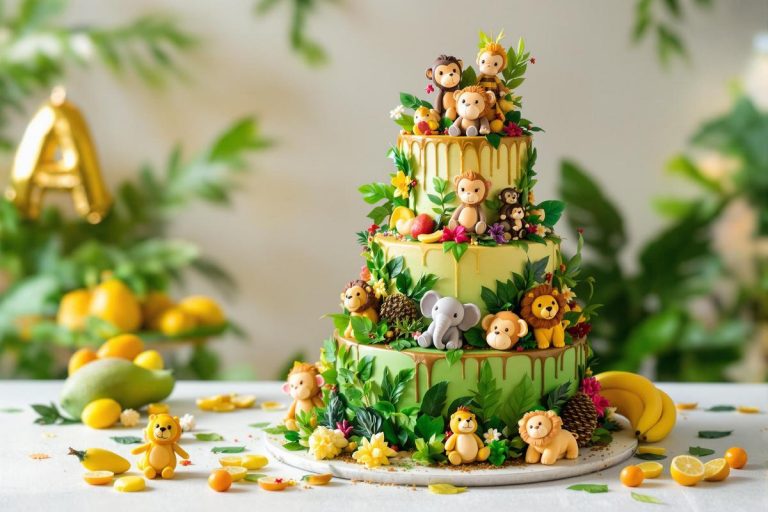 Gâteau thème jungle pour anniversaire enfant réussie.jpg
